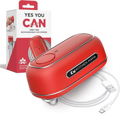 Kitchen Mama Orbit One Rechargeable Electric Can Opener: Hands-free, USB-C