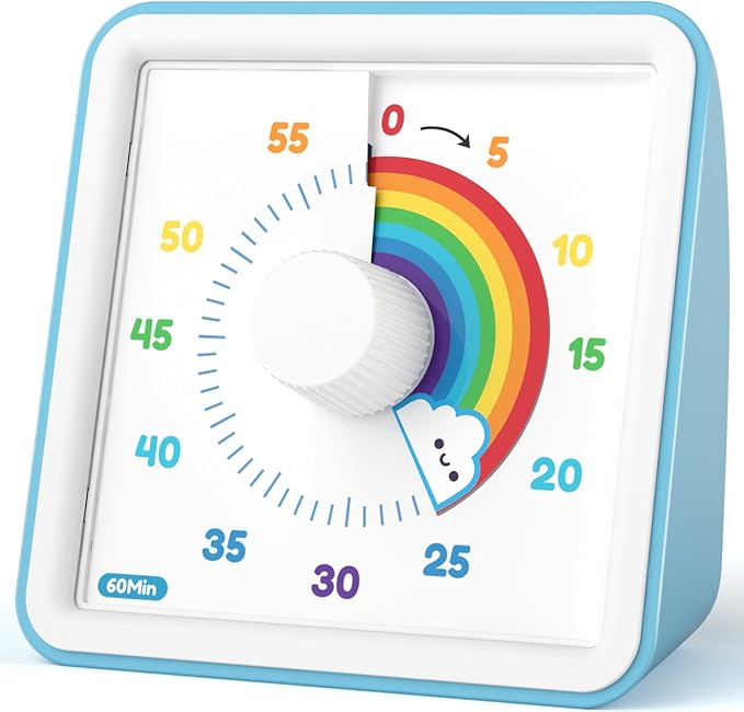 LIORQUE 60 Minute Visual Timer for Kids, Visual Countdown Timer for Classroom