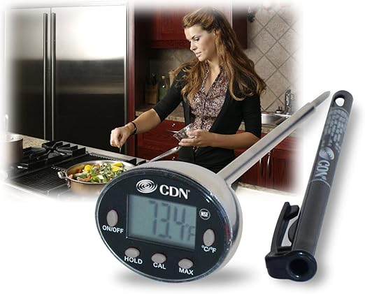 CDN Waterproof Digital Thermometer Long 4.75" Stem, NSF Certified, Brewing
