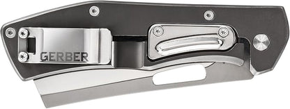 Gerber Gear Flatiron Folding Pocket Knife, EDC Stainless Steel Folding Knife with 3.6" Cleaver Blade and Pocket Clip