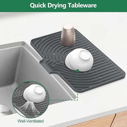 GUUKIN Silicone Dish Drying Mat, 17.7" x 11.8 " Drying Matt Kitchen Counter