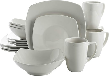 Gibson Home Zen Buffetware 39 Piece Dinnerware Set , White