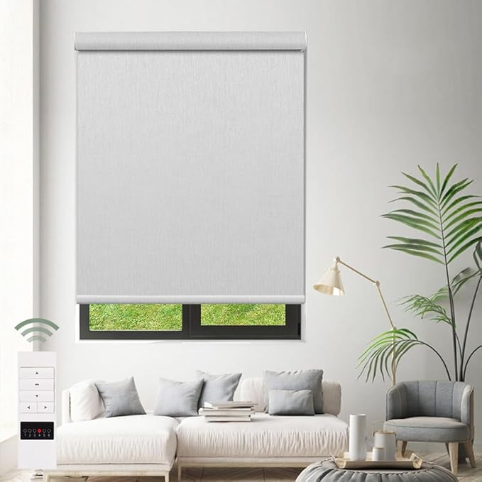 Zshine Motorized Blackout Window Blinds Customize Width Remote Control Wireless