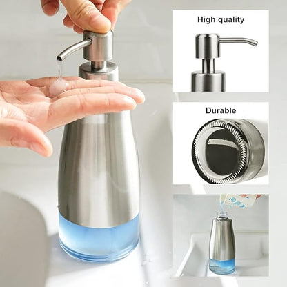 AUMIO Soap Dispenser with Non-Slip Silicone Pad, 2 Pack Kitchen Dish Refillable