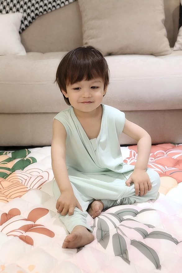 Baby Play Mat 50x50 Inch, Thickened Soft Floor Mat for Playpen, Machine Washable Foam Crawling Mat with Non-Slip Bottom for Babies and Toddlers, Foldable Padded Playmat