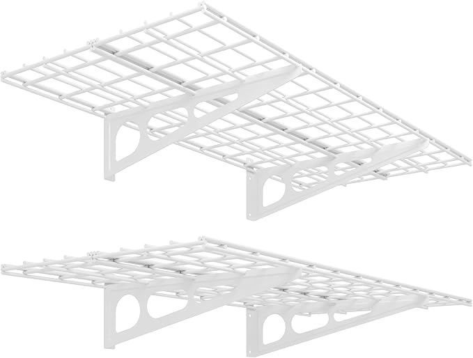 FLEXIMOUNTS 2-Pack 2x4ft 24-inch-by-48-inch Wall Shelf Garage Storage Rack Wall