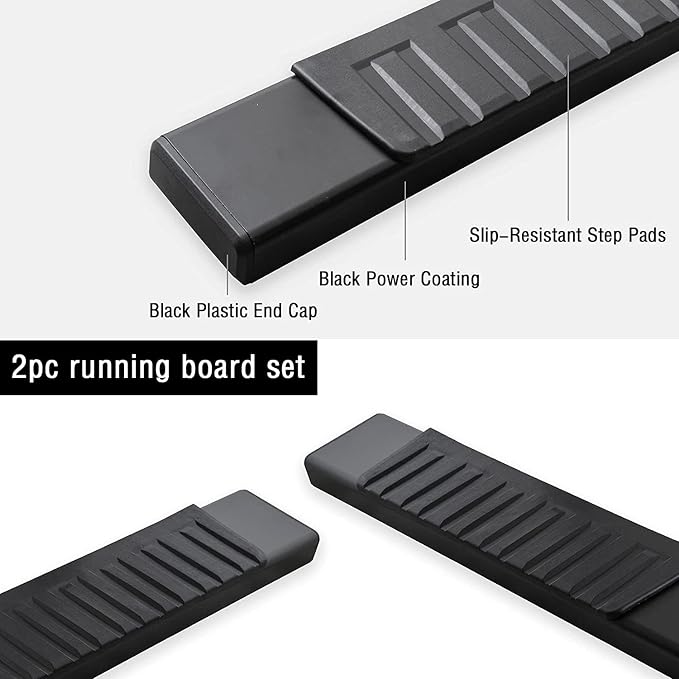 COMNOVA 6 Inch Running Boards Compatible with 2007-2021 Toyota Tundra Double Cab, Tundra Running Boards Made with Carbon Steel. Black Side Steps, Truck Step Bars, Nerf Bars