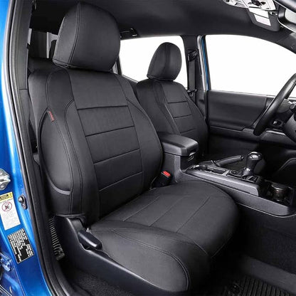 EKR Tacoma Front Seat Covers Custom Fit for Toyota Tacoma 2012 2013 2014 2015 (Regular Seats), Truck Seat Cover for Car - Front Row Only,Neoprene (Black)