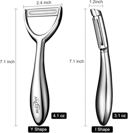 Vegetable Peeler Stainless Steel, Premium Potato Peelers for Kitchen, Veggie Fruit Peeler, Apple Carrot Cucumber Peeler，Ultra Sharp Rotary Blade, Heavy Duty Ergonomic Handle (5-year warranty）