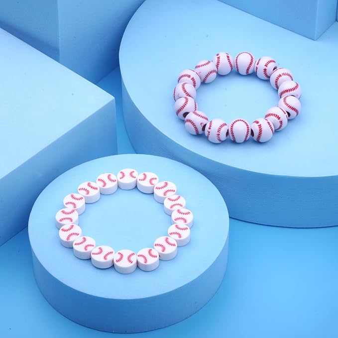 1600PCS Baseball Sports Ball Polymer Clay Beads Charms for Friendship Bracelets Making Kit Cute Fun Beads DIY Arts Crafts Birthday Gifts for Kids Girls Baseball Bead