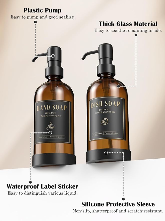 Luxspire Soap Dispenser Set, Hand Soap Dispensers