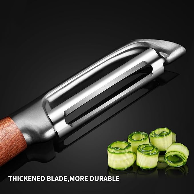 MAD SHARK Ultra Sharp Potato Peelers for Kitchen,Vegetable Peeler,Fruit Peeler Easy to Use Rosewood I Peeler Non-Slip Ergonomic Grips for Carrot, Veggie,Cucumber, Apple(3 Years Warranty)