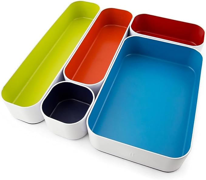 Three by Three Seattle 5 Piece Metal Organizer Tray Set