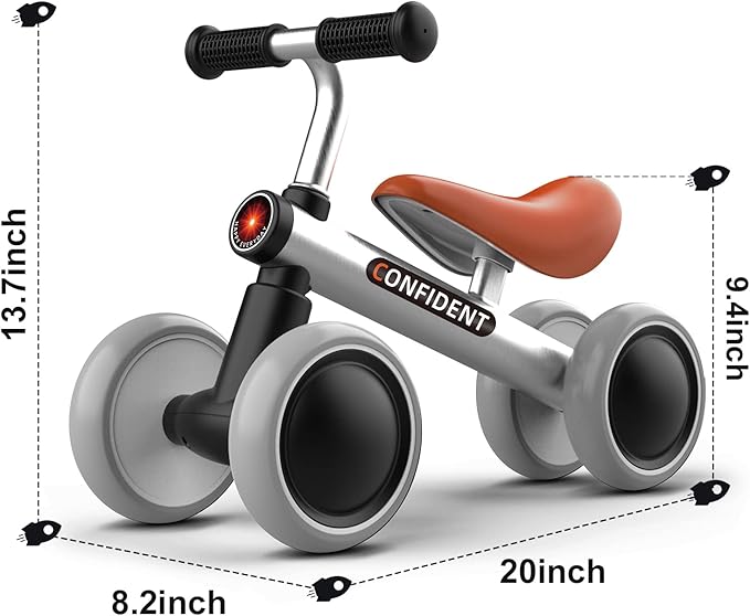 Baby Balance Bike 1 Year Old, Toddler Bike for One Year Old Boy Birthday Gift, 1-3 Years Toddler First Bike with No Pedal & Silence Wheels, Ride on Toy Gifts for 1 Year Old Boy