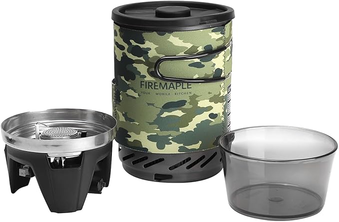 Fire-Maple "Fixed Star 1" Personal Cooking System | Pot/Jet Burner Stove System with Electric Ignition | Ideal for Hiking, Camping, Backpacking, Fishing, Hunting Trips and Emergency Use
