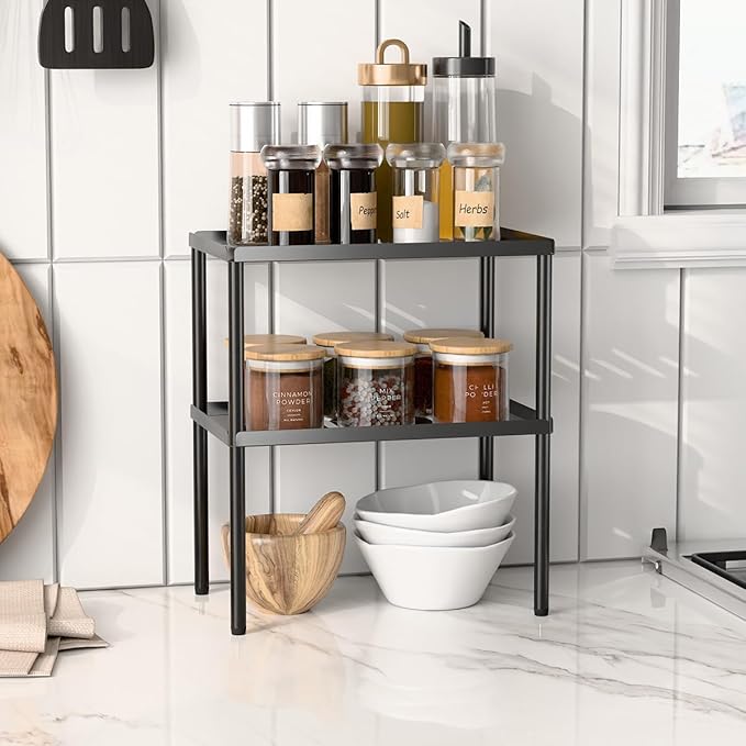 Cabinet Organizer Shelf, 2 Tier Kitchen Cabinet Organizer