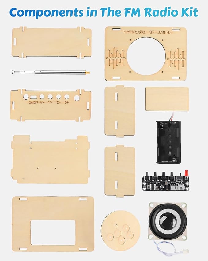 Poraxy Science Kits for Kids Age 8-12 12-14, STEM Kits 8-10, Build Your Own FM Radio Kit, Electronic Circuits DIY Experiment Engineering Building Project, Toys Gifts for Teen Boys Girls 9 11 13 15 16+