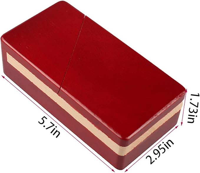 Gift Card Money Holder Puzzle Gift Case Box Big Secret Opening Impossible Box Puzzle Handmade 3D Brain Teaser Puzzle Magic Wooden Mysterious Box Gift Box Cube Game Box IQ Toys by AHYUAN (Red)