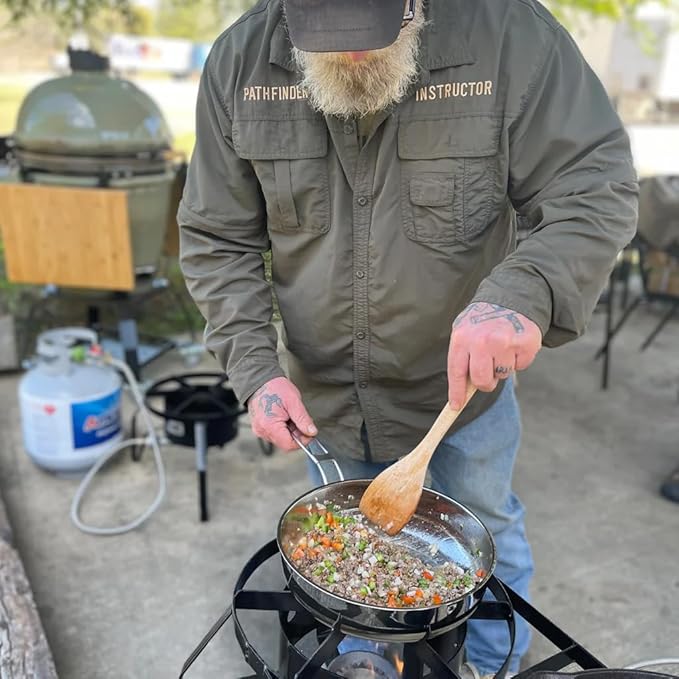 The Pathfinder School Stainless Steel Folding Skillet and Lid