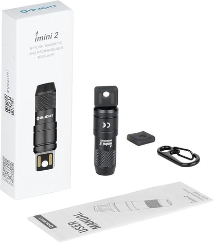 OLIGHT IMINI 2 EDC Rechargeable Keychain Flashlight, 50 Lumens Compact and Portable Mini LED Keyring Lights with Built-in Battery Ideal for Everyday Carry and Emergencies (OD Green)