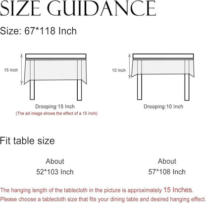 ISAENNE Designer French Red Extra Long Tablecloth Rectangle,Linen Table Cloth with Cashew Pattern,Stain Proof Decor Tablecloths for Dining Thanksgiving Kitchen Christmas,67"*118"-Chauffrey D