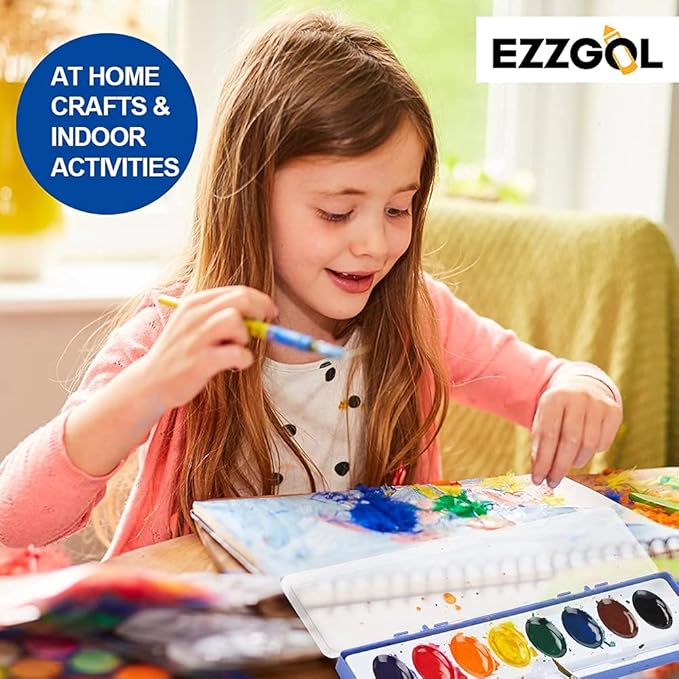 24 Count Watercolor Paints, 8 Colors, Washable, Non-Toxic, Perfect for Kids 3+