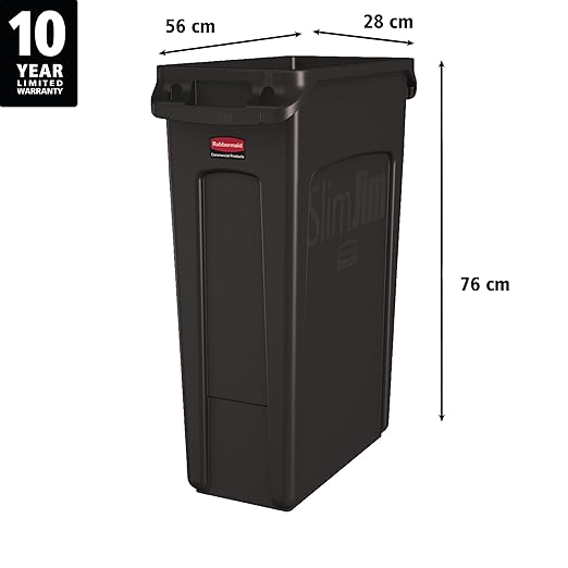 Rubbermaid Commercial Products Slim Jim Plastic Rectangular Trash/Garbage