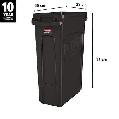 Rubbermaid Commercial Products Slim Jim Plastic Rectangular Trash/Garbage