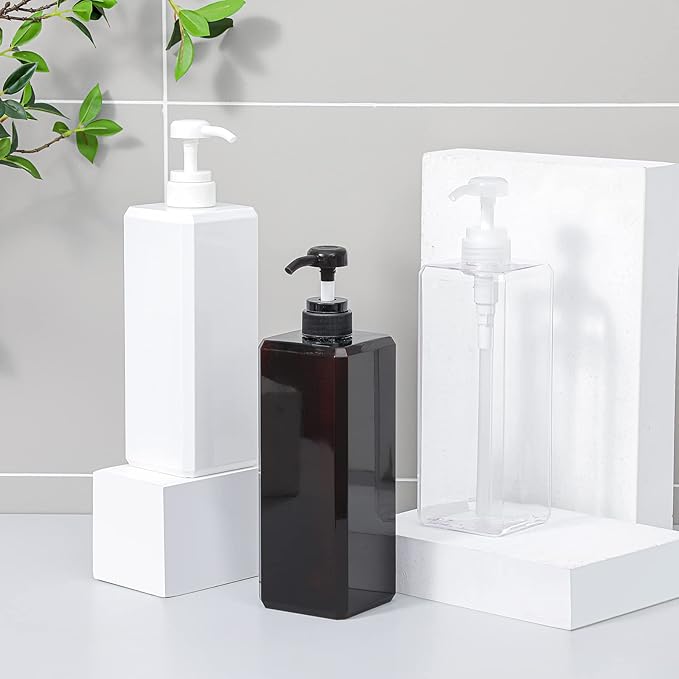Pump Bottle, Refillable Plastic Empty Lotion Soap Dispenser Liquid Container