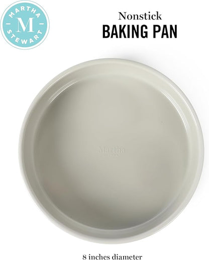 Martha Stewart Gallen 8-Inch Round Nonstick Carbon Steel Cake and Bake Pan –