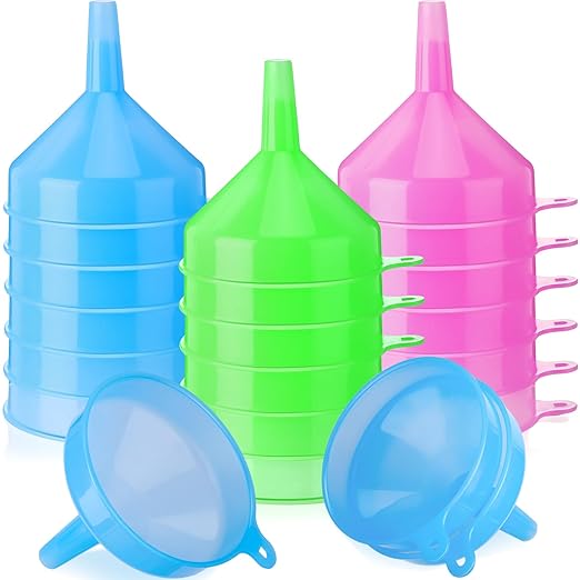 Honeydak 24 Pcs Plastic Funnels 4.7 Inch Wide Mouth Multi-Purpose Funnels