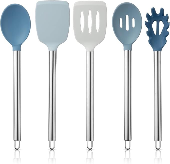 COOK WITH COLOR Silicone Cooking Utensils, Kitchen Utensil Set, Cooking Utensils