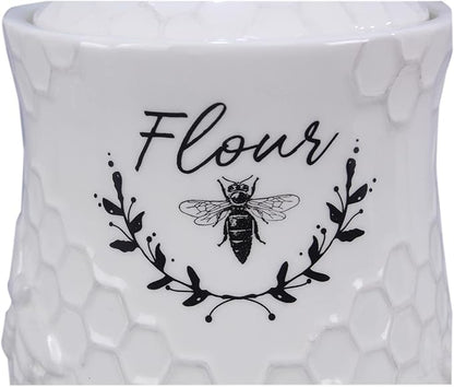 Young's Inc Ceramic Honey Bee Canisters, 4 pc/set