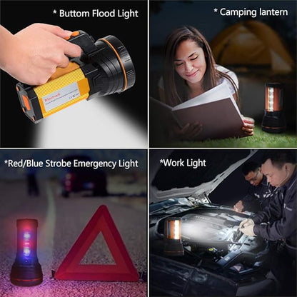 Super Bright Handheld LED Flashlight High Lumens Rechargeable,Powerful Spotlight Long Range 800yd/Large Capacity Long Lasting/with Lantern, Big Heavy Duty Searchlight