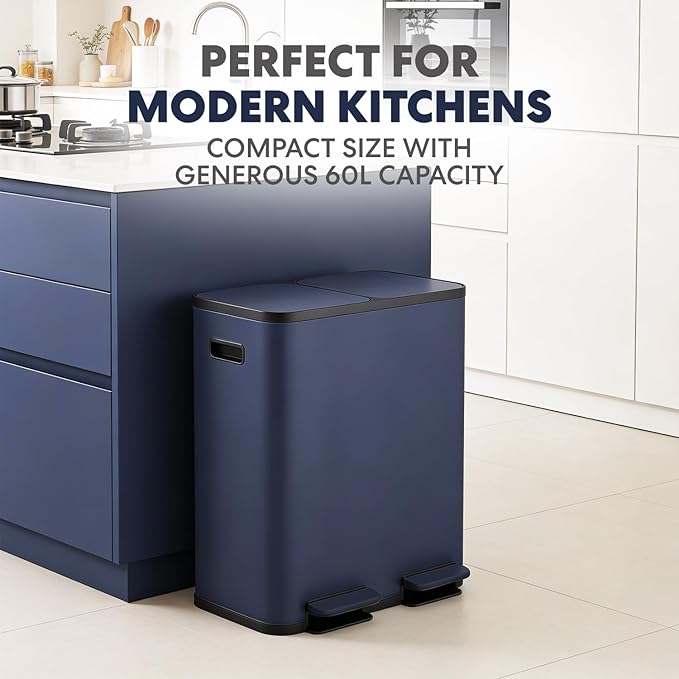 Simpli-Magic 60 Liter / 16 Gallon Rectangular Hands-Free Dual Compartment