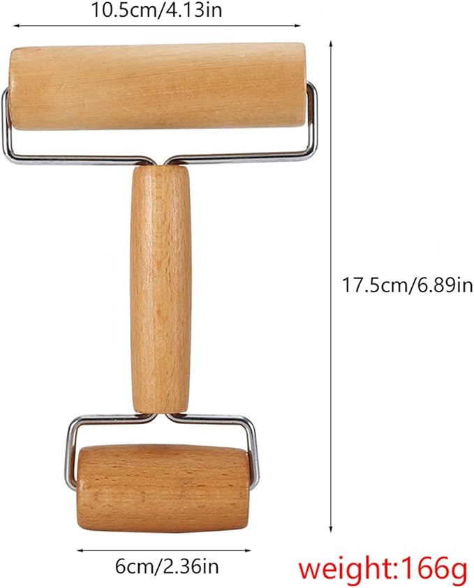 Small Rolling Pin, Pizza Dough Roller, Non Stick Wood Pastry Roller, Kitchen