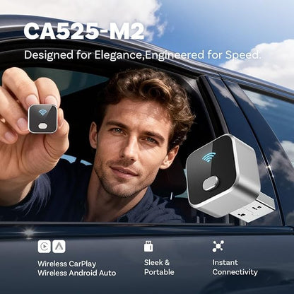Upgraded Wireless CarPlay Adapter for Audi R8 2017-2024, Mini Wired to Wireless Box, Plug and Play, Compatible with Apple and Android