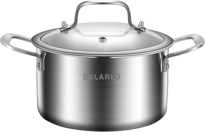 DELARLO Whole Body Tri-ply Stainless Steel Stock Pot
