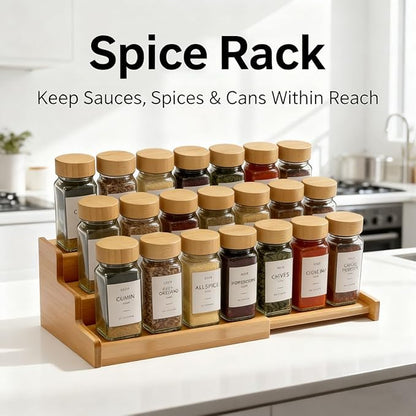 JinDoWin Spice Rack Organizer For Cabinet, Spice Organization For Cabinet
