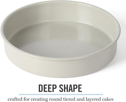 Martha Stewart Gallen 8-Inch Round Nonstick Carbon Steel Cake and Bake Pan –