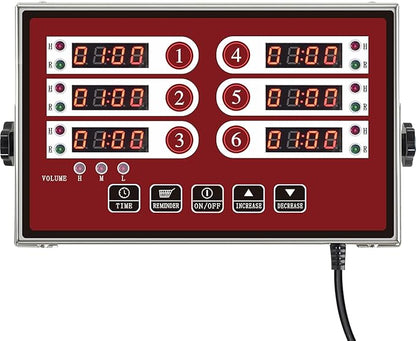 Kitchen Timers for Cooking – 6 Channel Commercial Kitchen Timer Restaurant