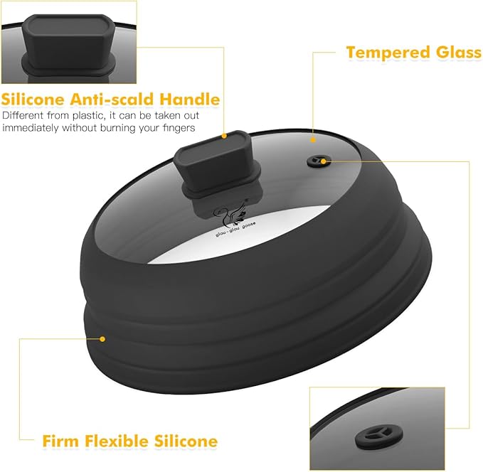 Microwave Splatter Cover Glass Guard Lid