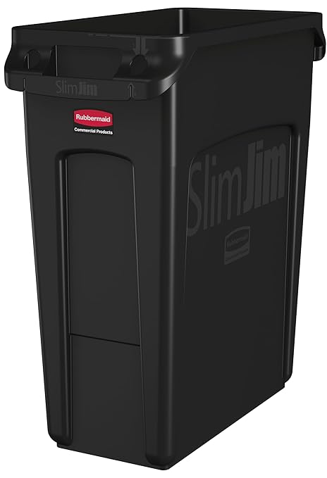 Rubbermaid Commercial Products Slim Jim Plastic Rectangular Trash/Garbage