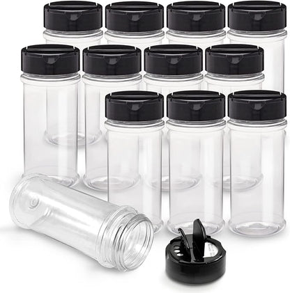 RoyalHouse 12 Pack 5.5 Oz Plastic Spice Jars