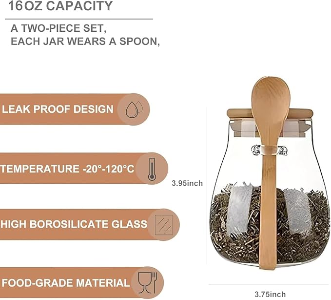 Airtight glass jar storage container