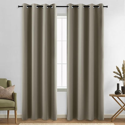 KOUFALL Taupe 52x96 Inches Long Blackout Curtains
