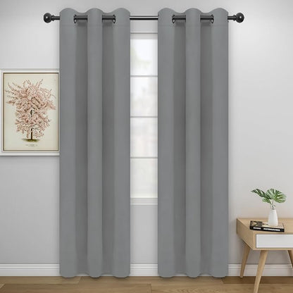 Easy-Going Blackout Curtains for Bedroom, Solid Thermal Insulated Grommet and