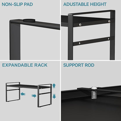 Expandable Cabinet Shelf Organizer Riser for Kitchen Pantry Cupboard Under Sink Countertop Home Storage Organization Rack Space Saver