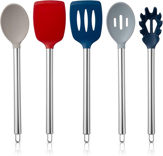 COOK WITH COLOR Silicone Cooking Utensils, Kitchen Utensil Set, Cooking Utensils