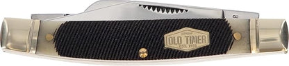 Old Timer 34OTB Genuine Bone Middleman 5.6in S.S. Traditional Folding Pocket Knife with 2.4in Clip Point and Bone Handle for Hunting, Camping, EDC, and Outdoors